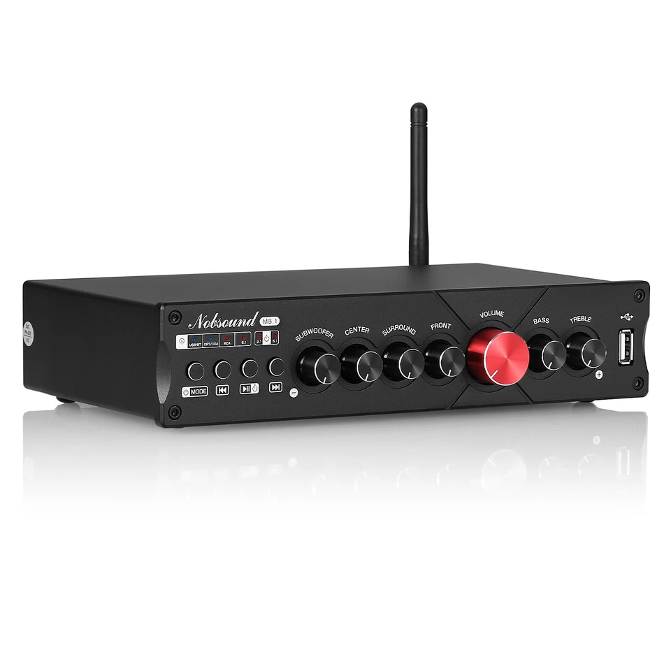Nobsound M5.1 Amplificador Digital 5.1 Canales con Bluetooth COAX/OPT Amplifier