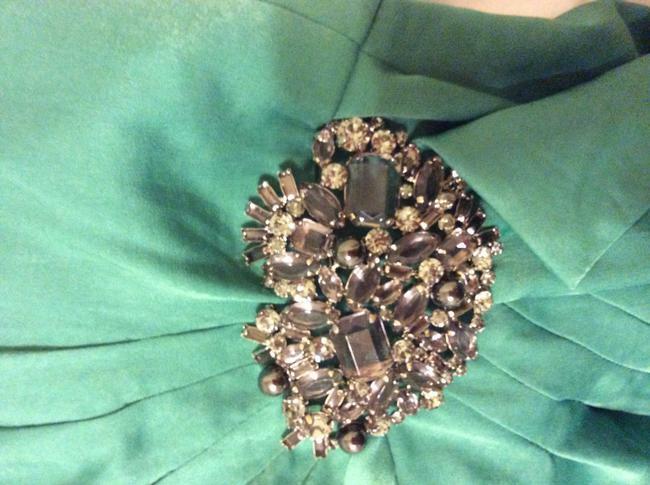 bcbg kelly green dress BCBG Size 12 Green Silk Mixed Fabrics Halter Mid Calf Dress – Sui Generis  Designer Consignment main image 0