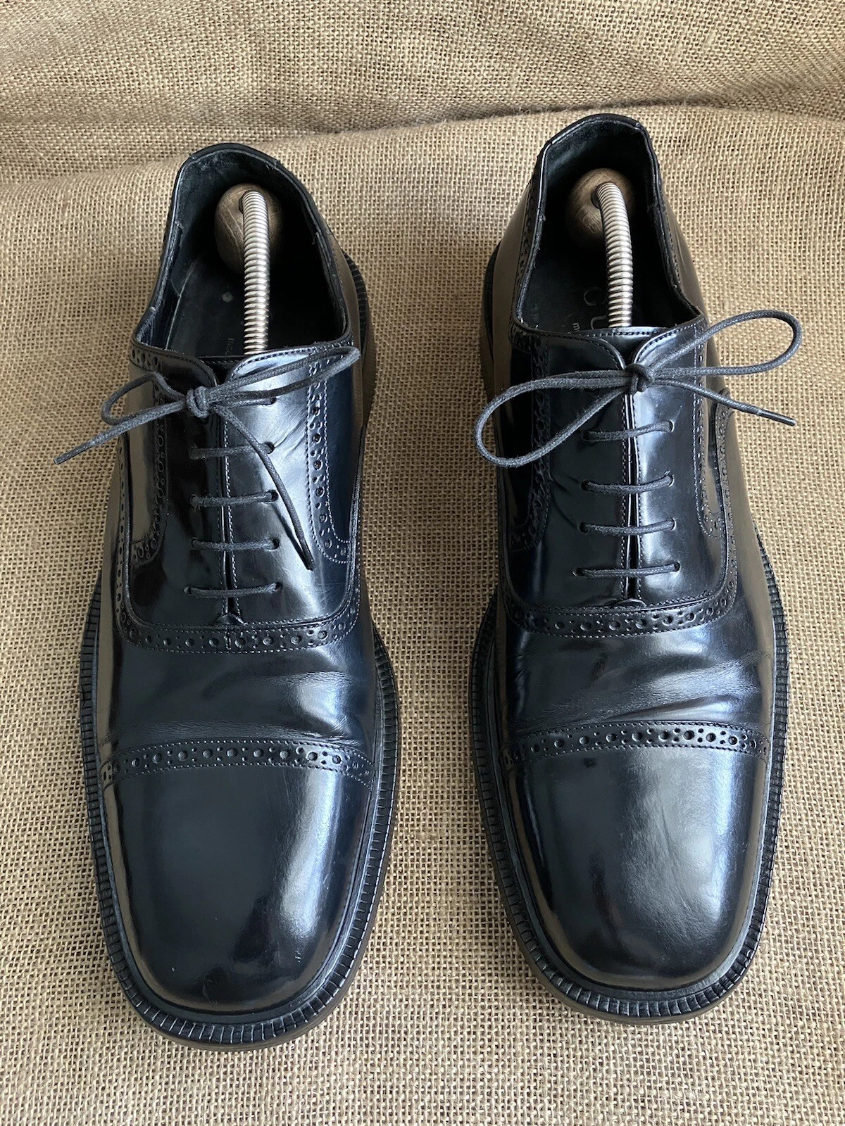 Chaussures Oxford homme Gucci cuir noir bout pointu taille US 11    EU 44 E