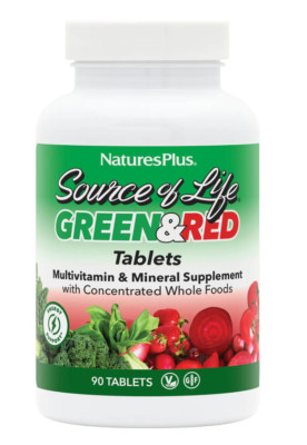 Source of Life Green & Red by Nature's Plus 90 Tablets Best By 10/2027 Energy +