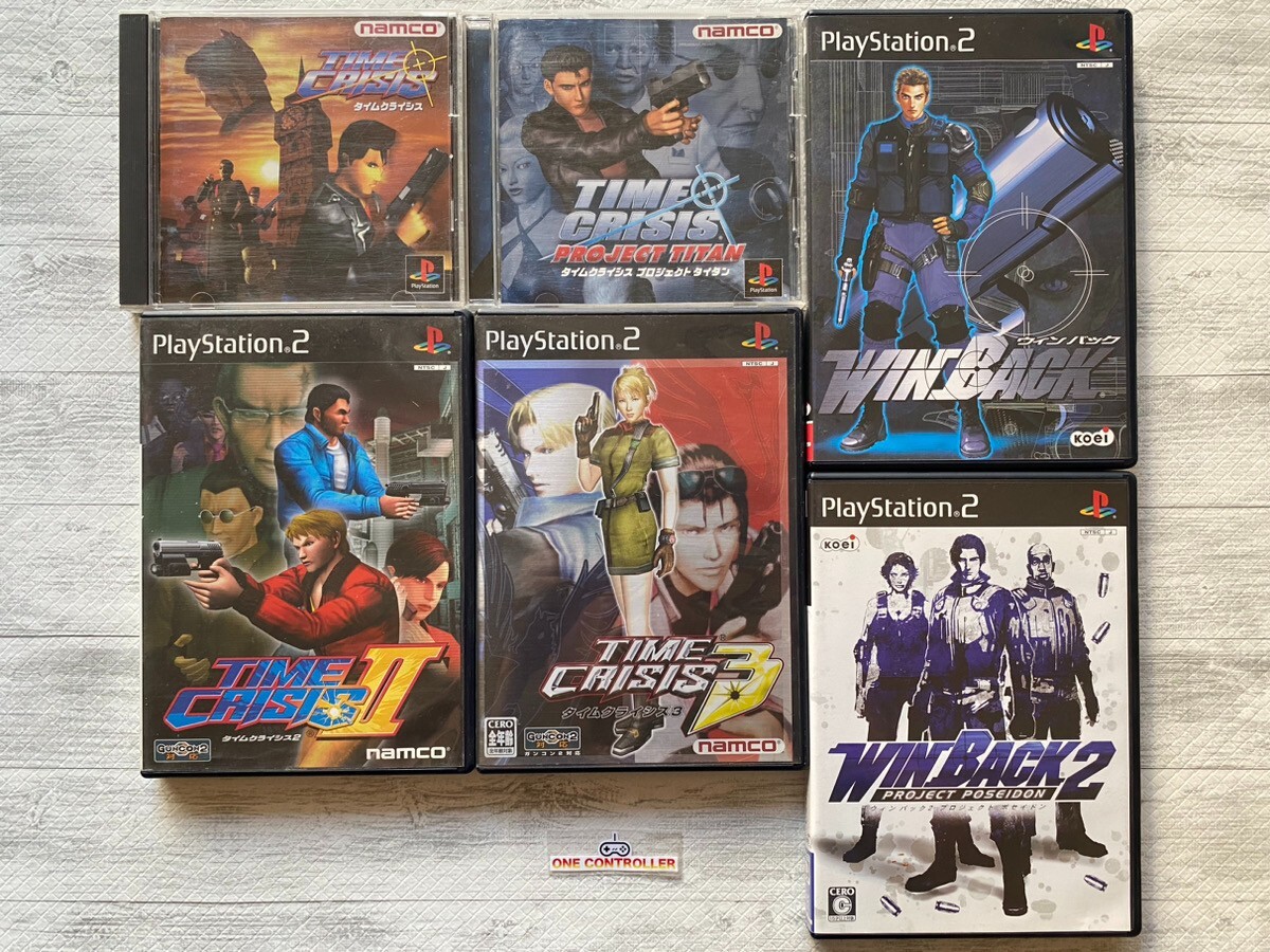 SONY PS 1 2 Time Crisis & Project Titan & 2 3 & Win Back 1 2 set