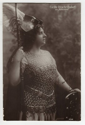 Baryt Foto 1910  SIGNIERT  Opernsängerin Sopran Cäcilie Rüsche Endorf