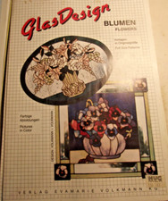 GlasDesign - Blumen - Tiffany Glas-Dekorationen - Farbige Vorlagen Originalgr&ouml;&szlig;e
