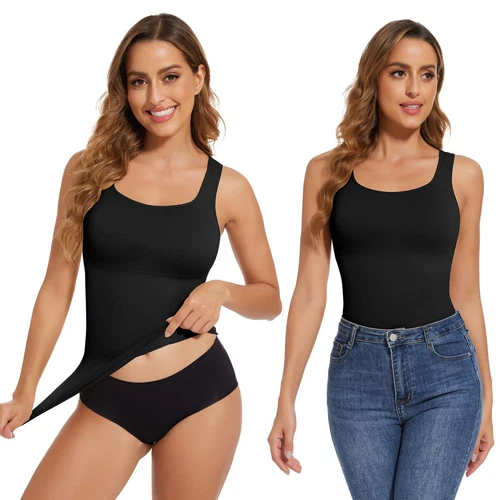 Damen Kompression Tank Top Shapewear Bauch Kontrolle Body Shaper Schlankmacher Weste - Bild 5 von 16