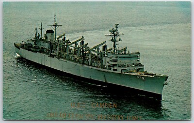 USS Camden, Ship, Apollo 17 pacific recovery force Vintage Postcard