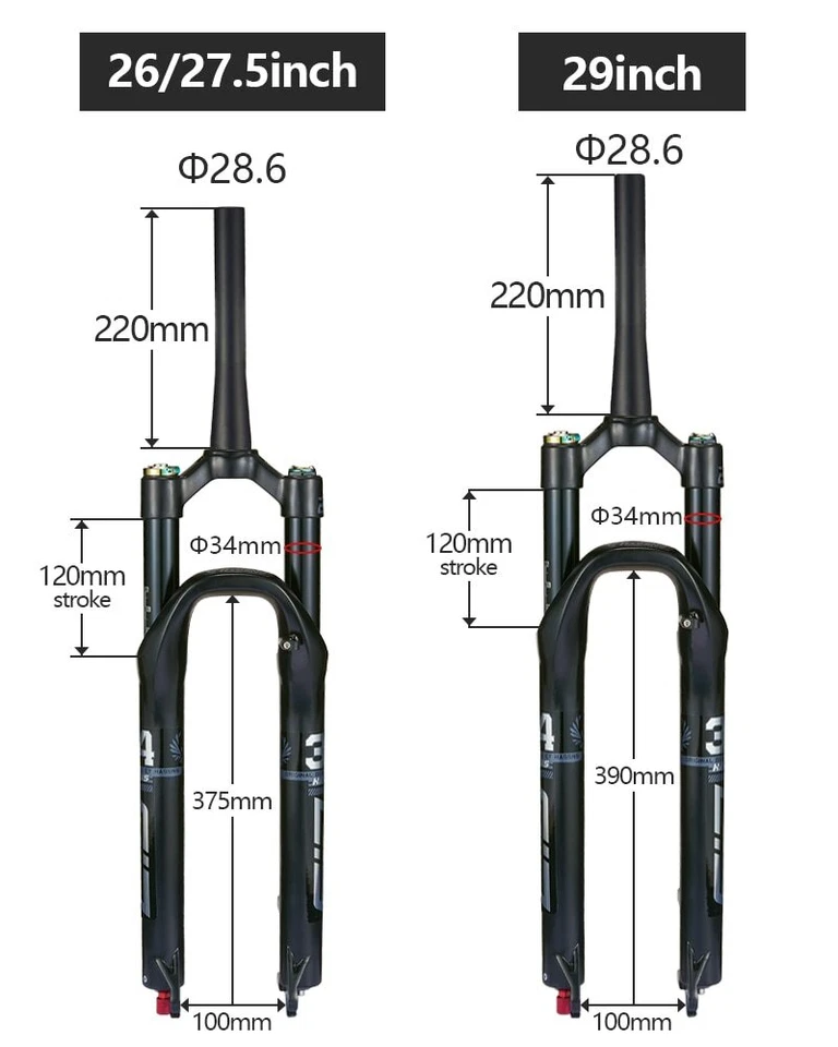 Mountain Bicycle Fork Suspension MTB 29 27 5 26 Rock Shox Air and Oil Shock Fork - Image 3 of 4