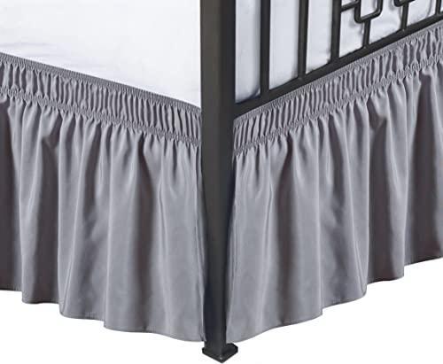 Biscaynebay Wrap Around Bed Skirts with Split Corners for Queen Beds 15