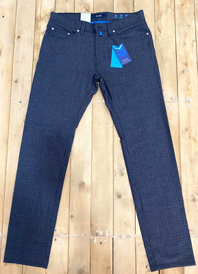 Pierre Cardin Lyon Tapered Pants Mens Trouser Size W33 /L32 Gray & Black