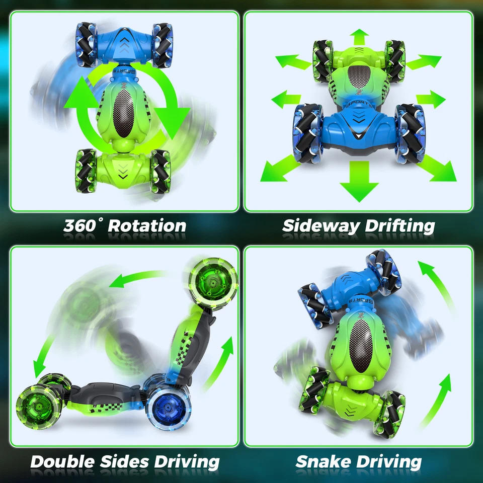 4WD Hand Gesture Sensing 360° RC Stunt Car Off-Road Remote Control Twist Car Toy - Image 3 of 4