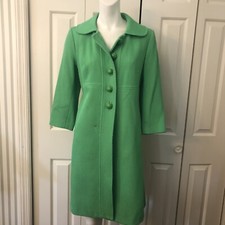 Milly Women's Coat 4 Apple Green 100% Silk 3/4 Sleeve New W Defect (stains) $650