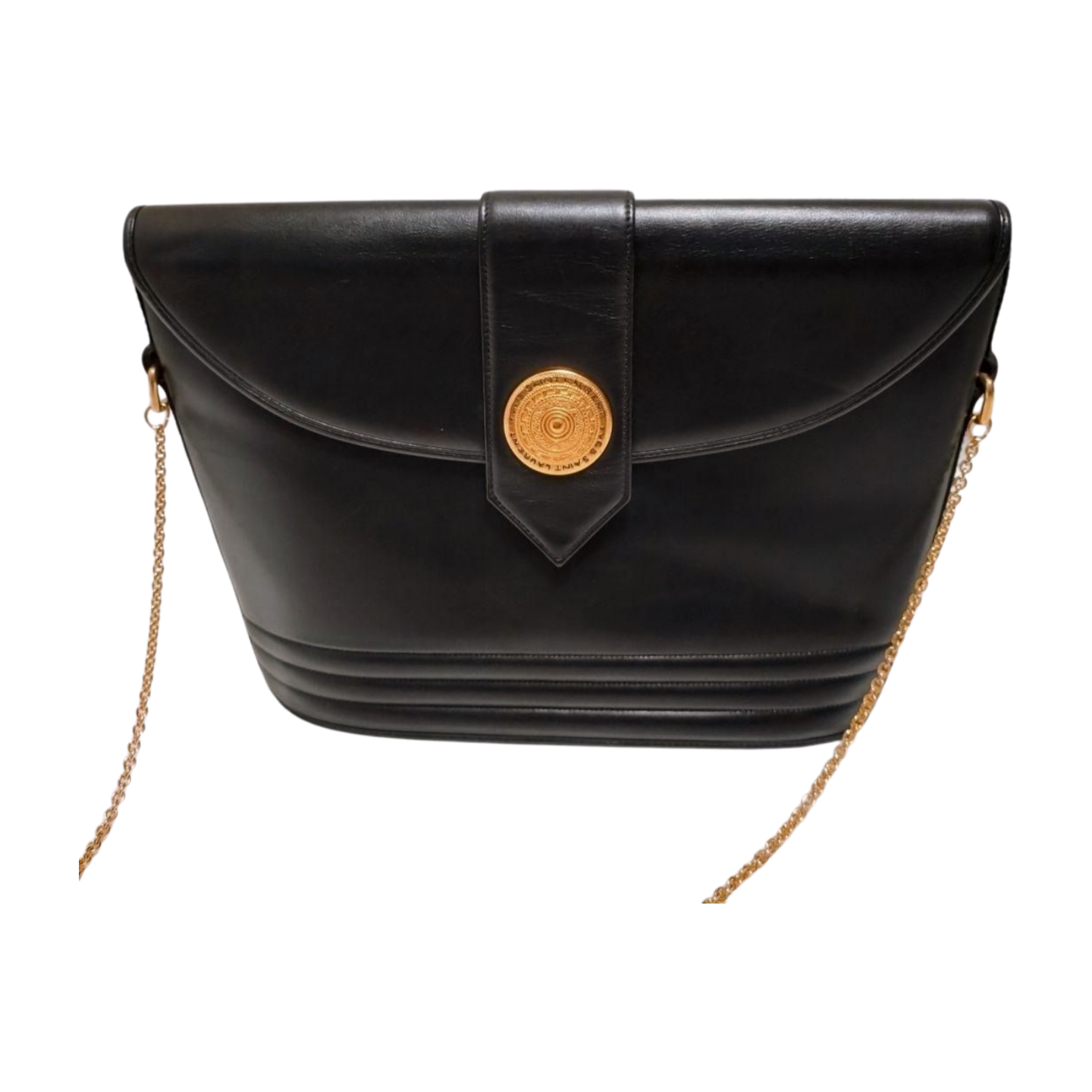 Borsa a tracolla Yves Saint Laurent catena pelle di vitello nera card usata