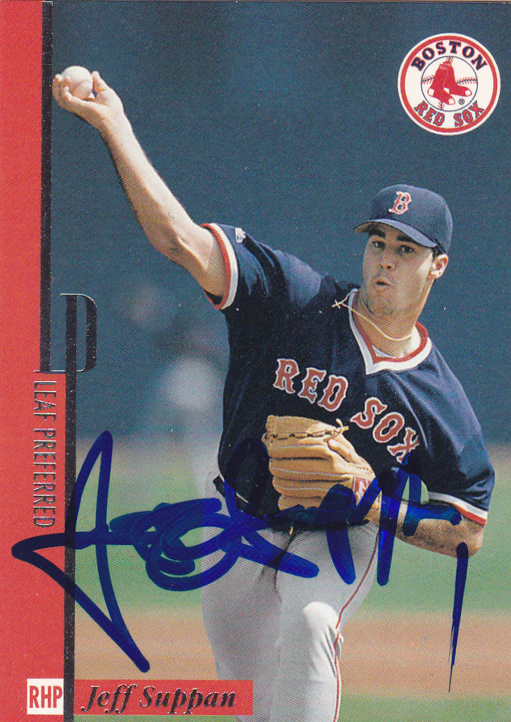 スポーツ選手 baseball card JEFF SUPPAN BOSTON RED SOX SIGNED BASEBALL CARD CARDINALS BREWERS