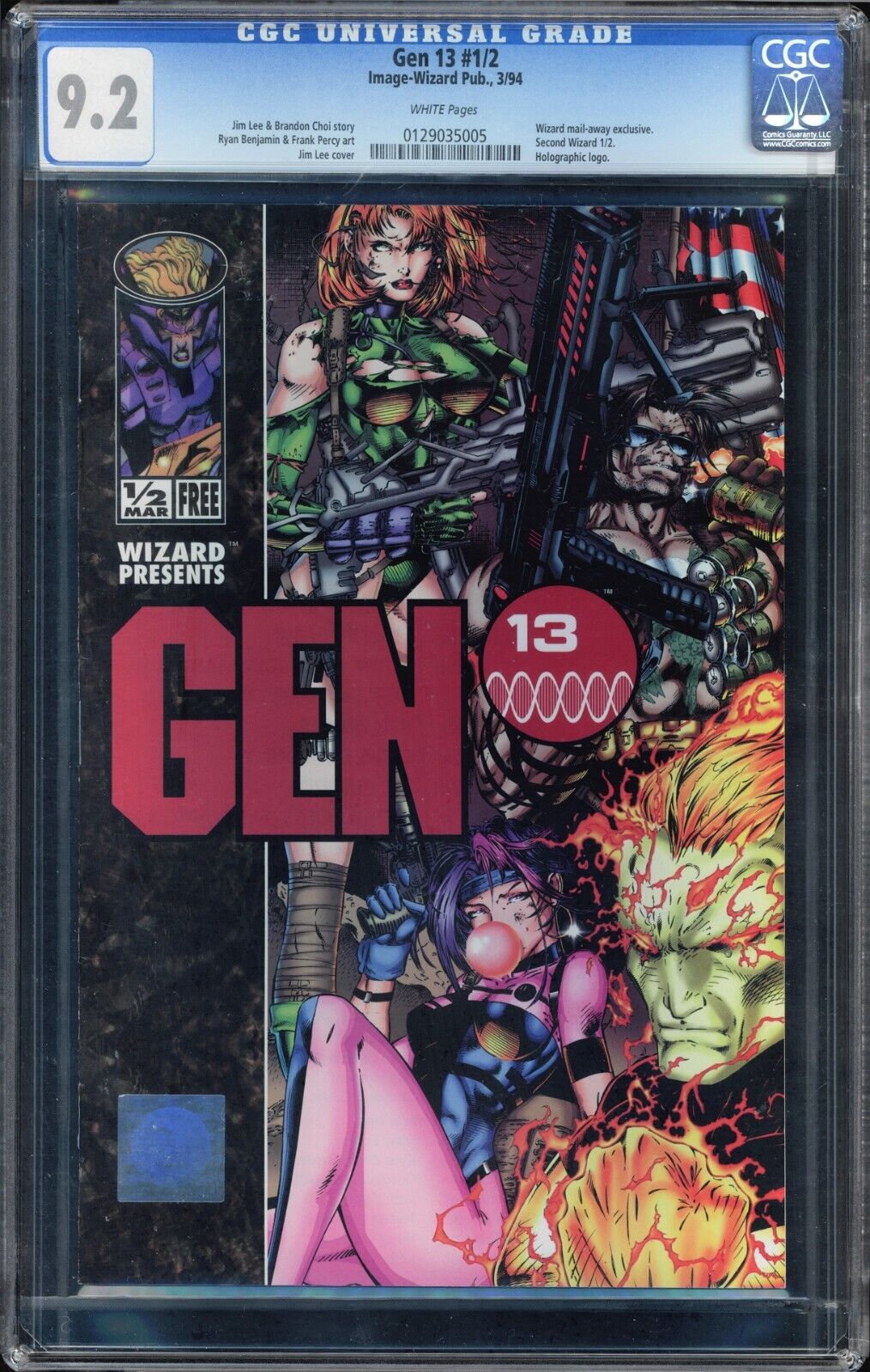 GEN 13 #1/2 CGC 9.2 Wizard mail-away exclusive w/Holo