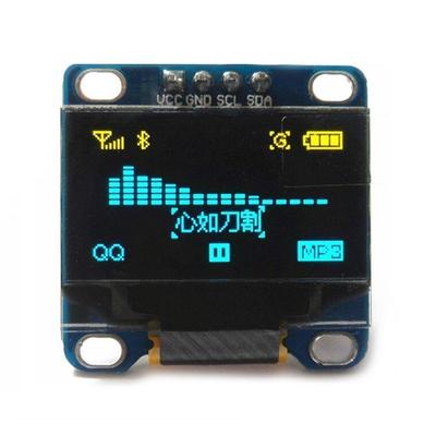 1PCS Yellow Blue 0.96'' IIC I2C 128X64 OLED LCD Display Module Arduino/STM32 M45