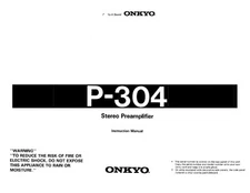Onkyo Integra P304 Amplifier Owners Instruction Manual