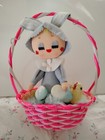 Easter 1960s Felt Rabbit, Spun Cotton Chick Adorable Basket — photo 9