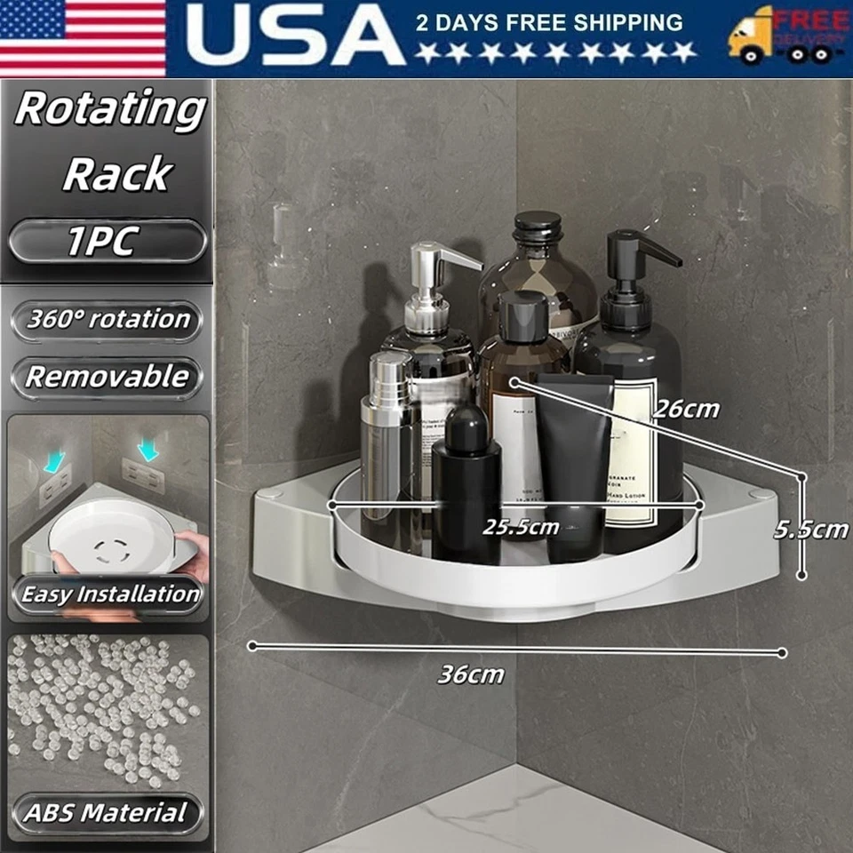Carrito de Ducha Esquinero Paquete de 2 Organizador de Ducha Lazy Susan Giratorio 360° ¡NUEVO!! Foto 2 de 4