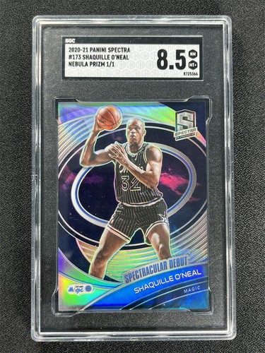 One Of One 1/1 2020-21 Panini Spectra Shaquille O'Neal #173 Nebula Prizm SGC 8.5