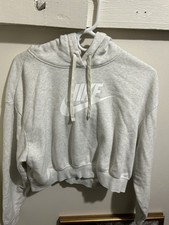 Nike Women's Gray Crop Pullover Hoodie Sweatshirt Size S