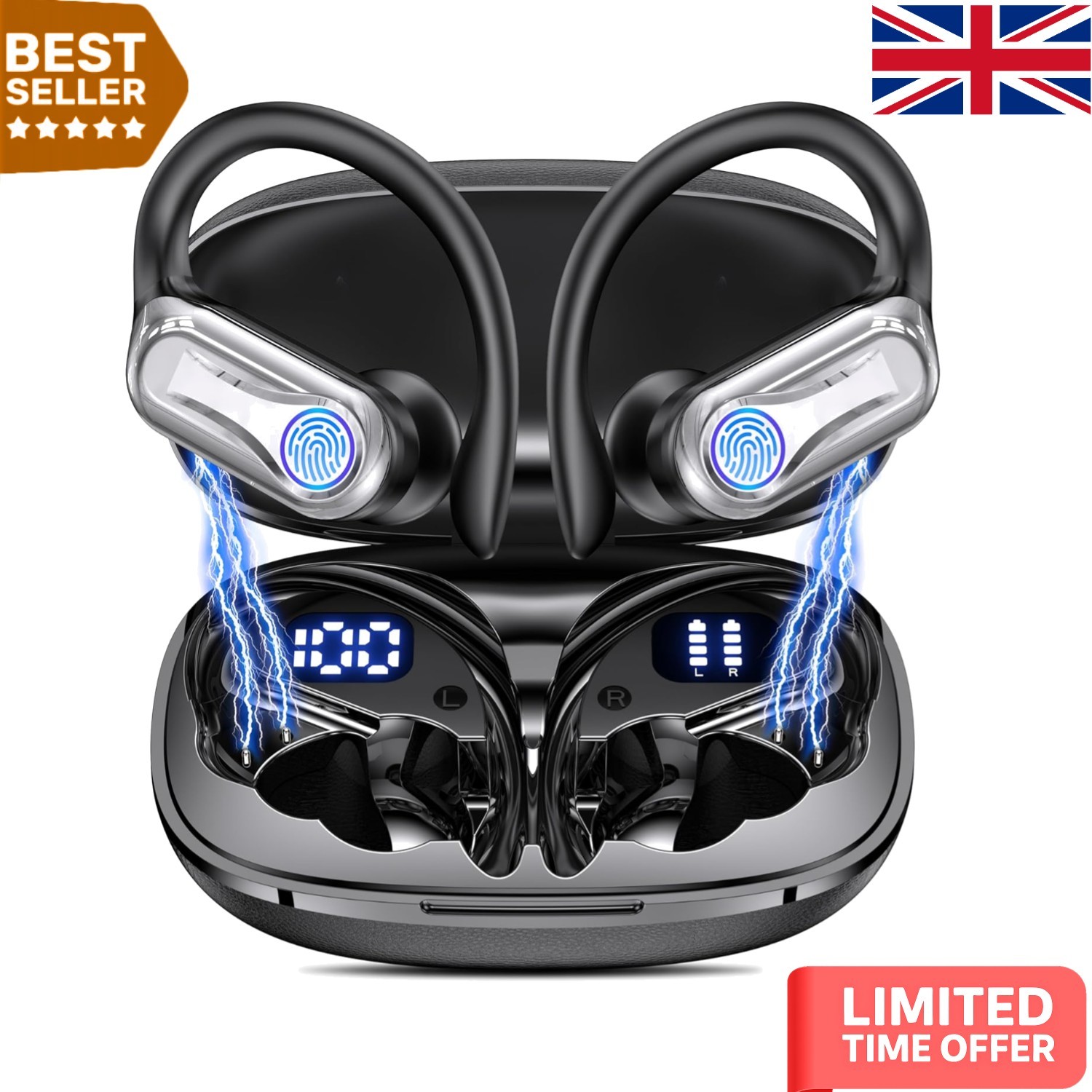 Bluetooth Translator Earbuds with Smart Touch & LED Display - 164 Languages