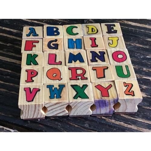 Alphabet Art Ink Stamp Block Lot of 25