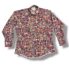 Vintage 80s 90s Rockmount Ranch Wear Pearl Snap Western Shirt Pink Blue USA Sz M
