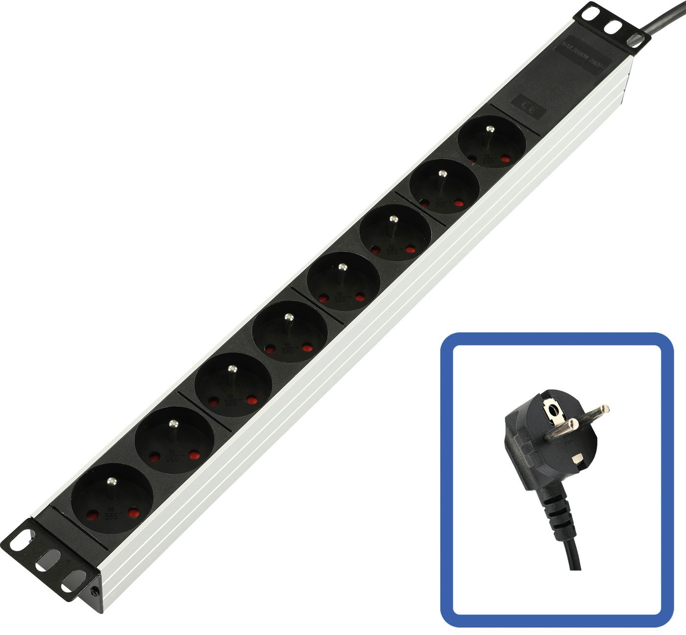 Lanview TUPS032 POWER STRIP 19"" - 8 WAY -