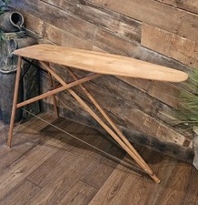 Antigua mesa consola tabla de planchar plegable de madera de principios de 1900 granja primitiva