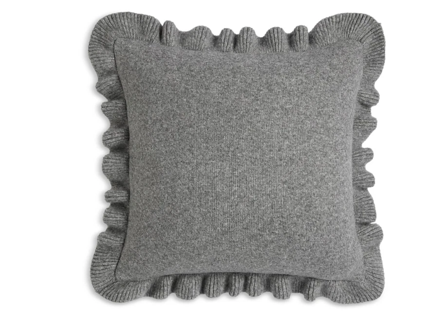 Sky Ruffle Edge Knit Decorative Pillow, 20 X 20 - Exclusive $100 GH432