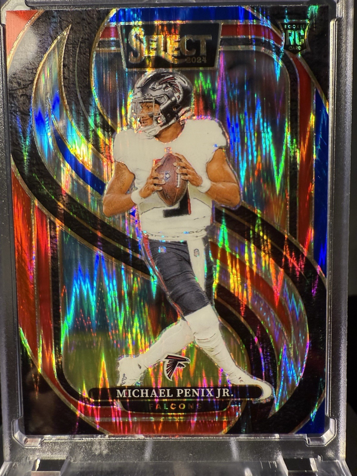 2024  Select - Premier Level Michael Penix Jr. #110 Red & Blue Shock Prizm (RC)