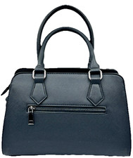 La Terre Vegan Leather Satchel Black Structured Handbag Crossbody Detached Strap