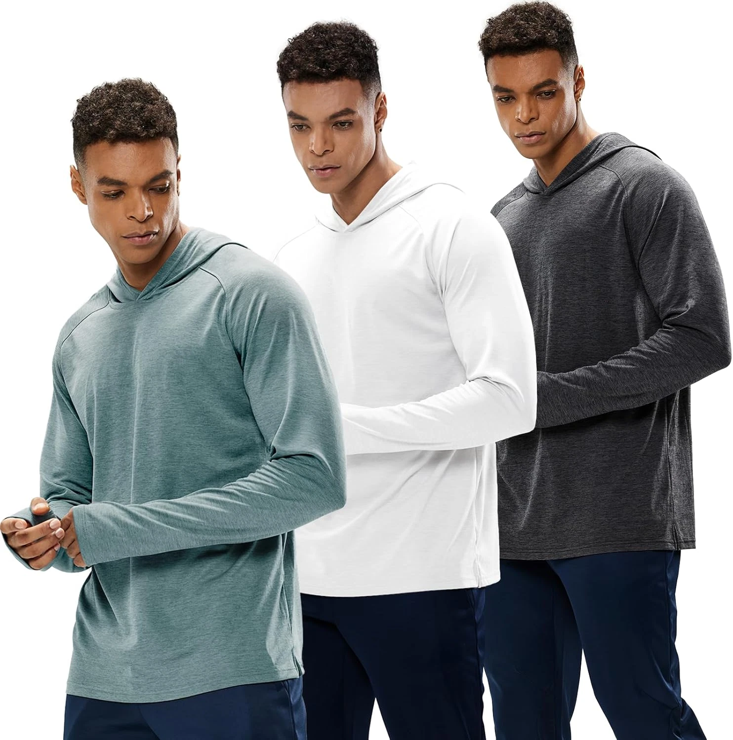 Men's UPF 50+ Sun Protection Hoodie for Fishing, Hiking, Running - Quick Dry