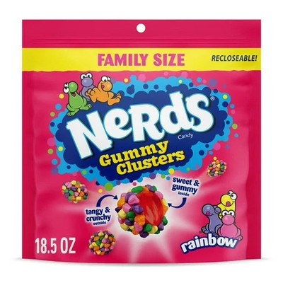 Nerds Gummy Clusters Rainbow Candy 8 Oz Crunchy Chewy Sweet Snack Sharing Bag