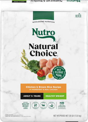 Nutro Natural Choice Adult Healthy Weight Chicken Recipe Dry Dog Food, 30 lb bag