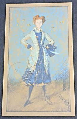 Thomas Way The Blue Girl lithograph Whistler etching unknown stamp unframed
