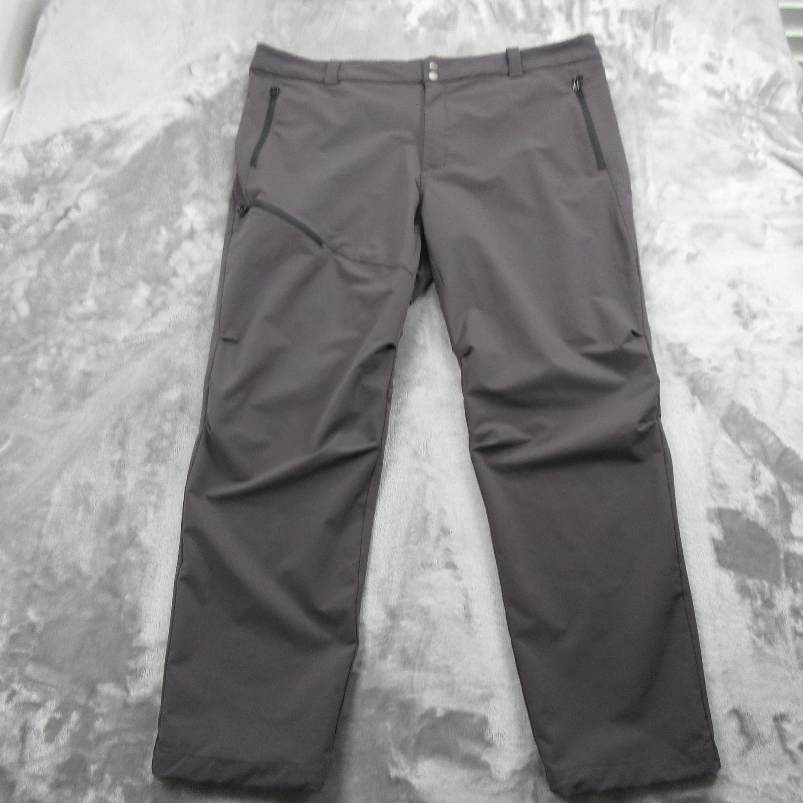 REI Co-op Activator Pants Mens 44x32 Gray Softshell Rain Hiking Zip Pocket