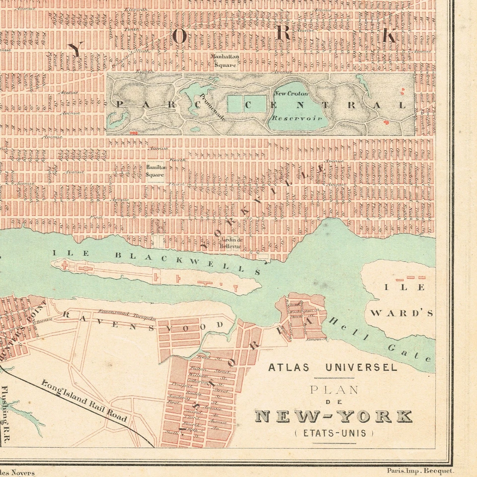 ¡NUEVA YORK alrededor de 1895! Mapa original plano Brooklyn Manhattan estado de Nueva York Estados Unidos Foto 2 de 4
