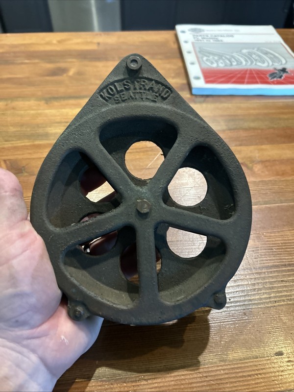 Vintage Bronze KOLSTRAND SEATTLE WASH Pulley Maritime Ship Marine Work Shop, 1pc