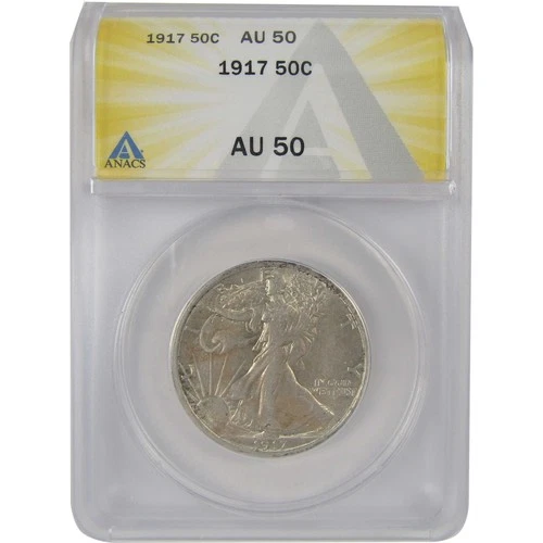 1917 Liberty Walking Silver Half Dollar AU 50 ANACS SKU:I25070