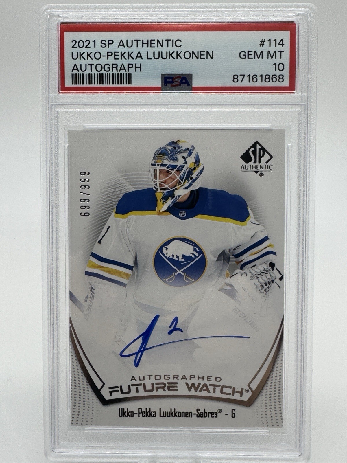 2021-22 SP Authentic Future Watch Auto Ukko-Pekka Luukkonen /999 Pop 12!