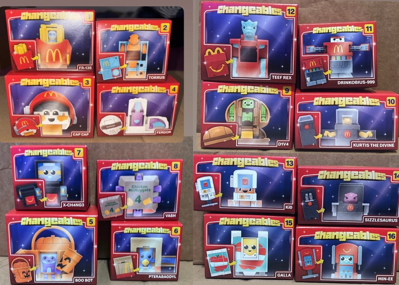 McDonald's 2026 Happy Meal Toys Changeables Set of 1-16 Or Singles Brand New