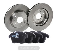 Front Brake Discs Pair + Brake Pad Set Braking Kit Fits Nissan Juke Pulsar