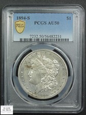 1894 S Morgan Silver Dollar $1 PCGS AU 50