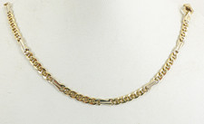 9ct Gold Curb & Bar Chain Solid Link Hallmarked 8.6 grams 16.5'' with gift box