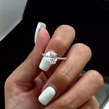 Lab Created Diamond Wedding Ring 1.40 Ct Oval Cut IGI Certified 950 Platinum
