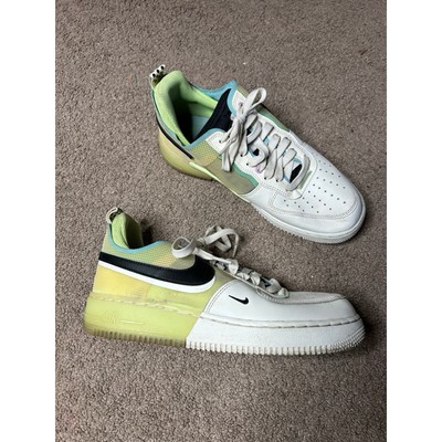 Mens Sz 7.5 Nike Air Force 1 React White/Green/Black Sneaker Shoes DM0573-101