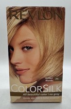 Revlon ColorSilk 71 Golden Blonde Permanent Hair Color Vintage Box