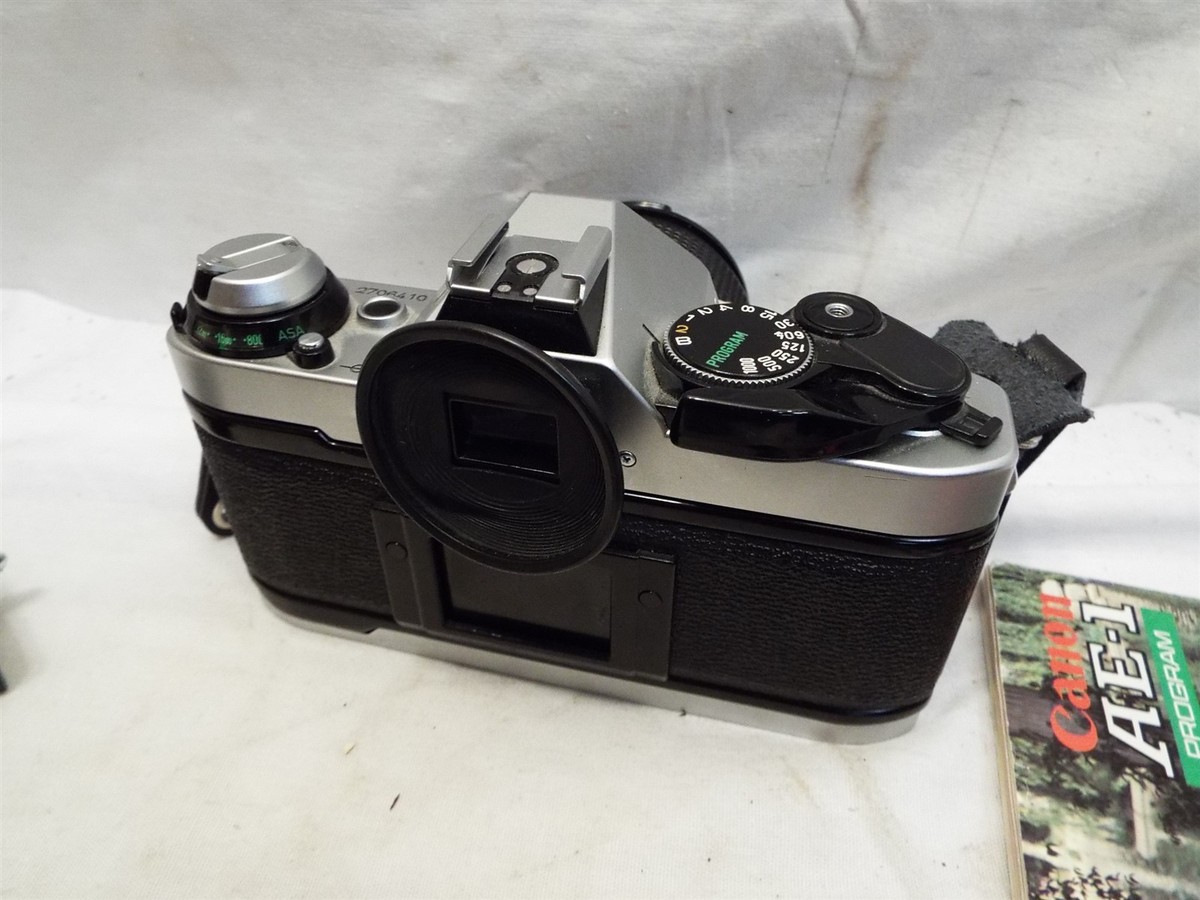 Canon AE-1 Program 35mm SLR Film Camera Body w/FD 24mm f/ 2.8 Lens