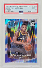 2017 Optic SHOCK REFRACTOR DONOVAN MITCHELL RC Rookie Basketball Card PSA 9 MINT. rookie card picture