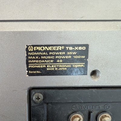 Vintage Pioneer TS-X60 Lonesome Car Boy Parcel Shelf Speakers